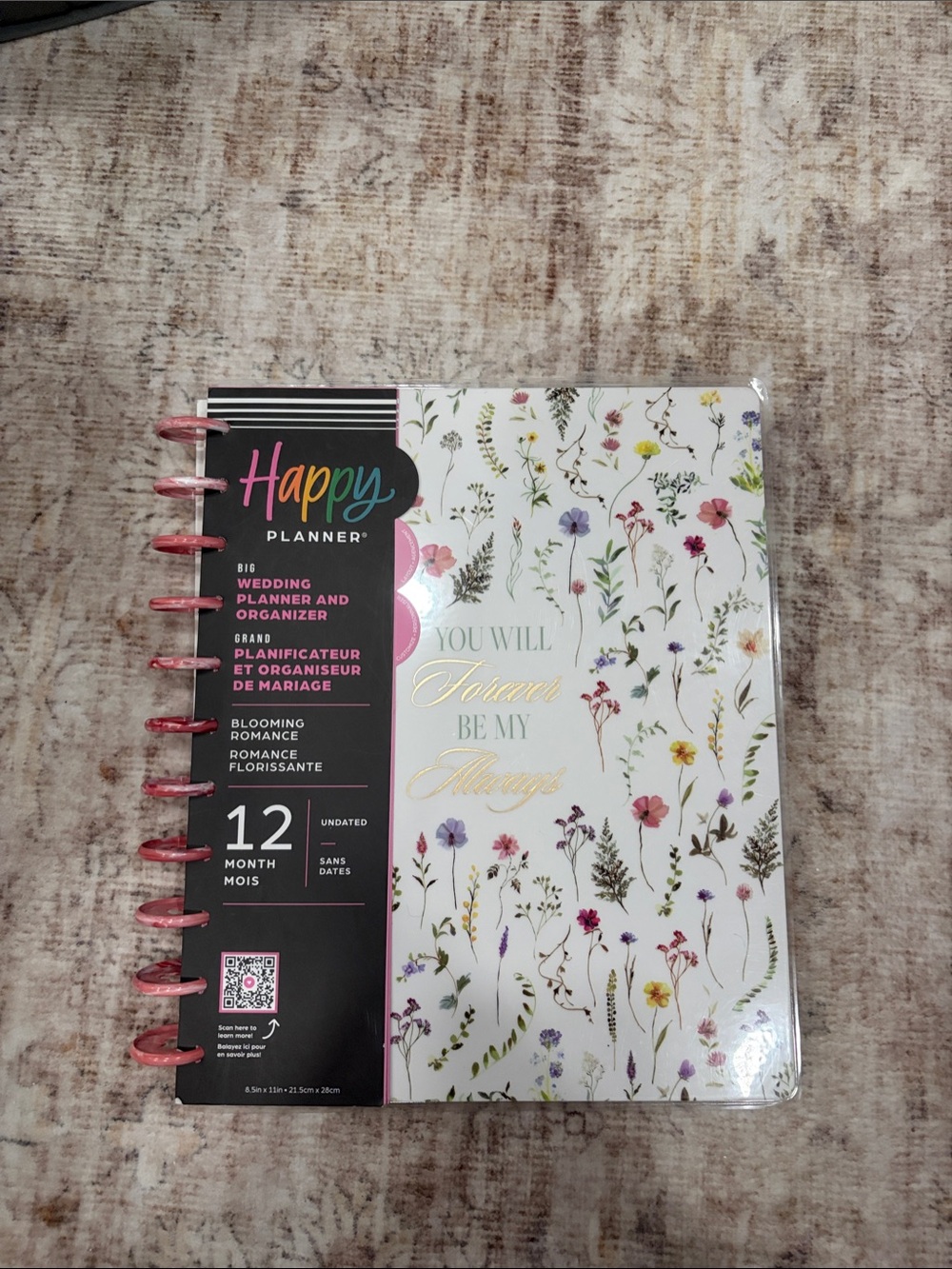 Never Used Happy Planner White Floral Wedding & Organizer with Multicolor Blooms